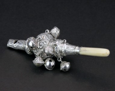 Fossils & Antiques: ANTIQUE 19thC VICTORIAN SOLID SILVER BABY RATTLE ...