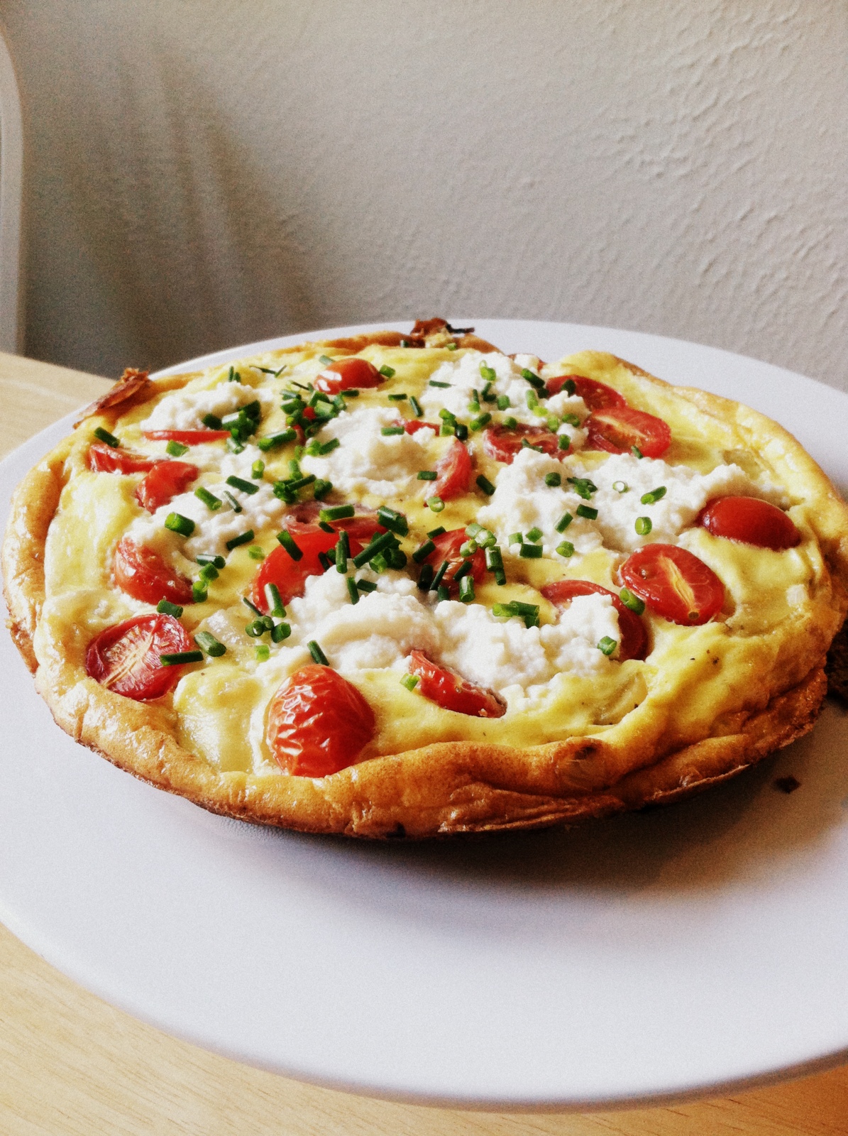 Grape Tomato and Ricotta Frittata