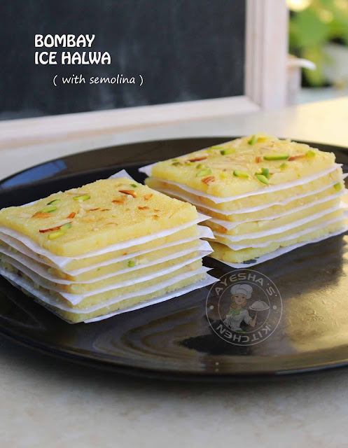 bombay ice halwa recipes indian sweets recipes desserts recipes semolina rava recipes halwa recipes ayeshas kitchen recipes