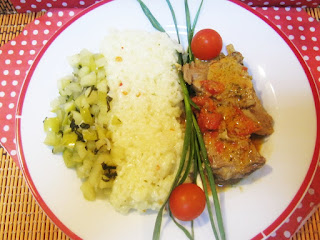 Madras de miel cu orez si chutney de mere cu menta