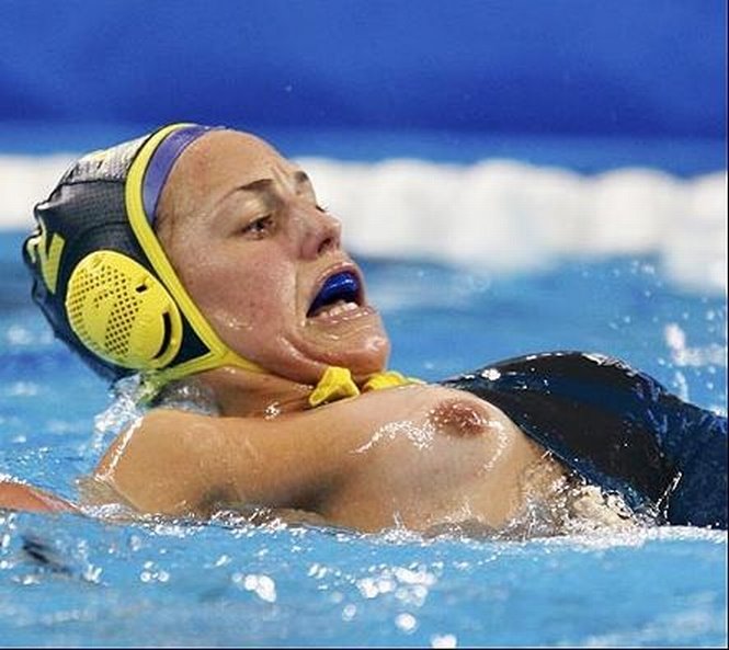 Women's Water Polo Nipple Slip Compilation, 100 Photos of Nipple Slipp...