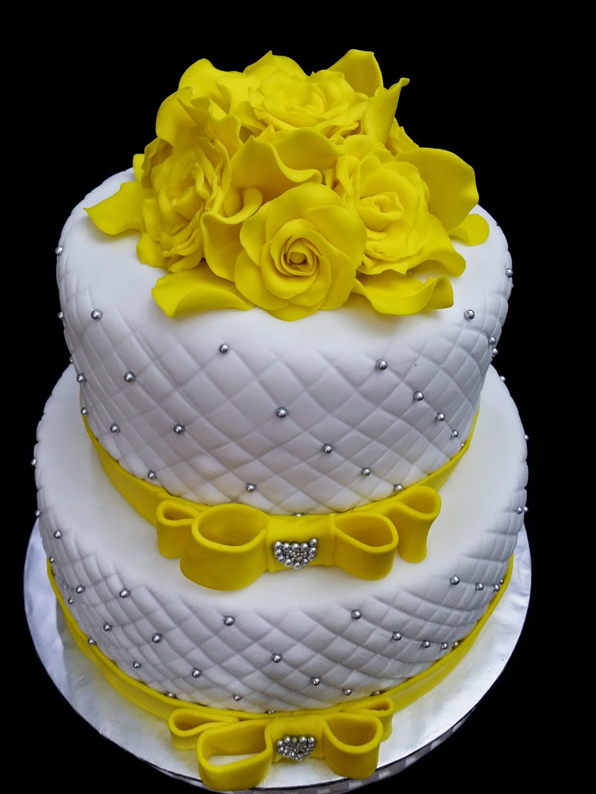 Sweet Creations: Yellow Roses 2tier wedding cake for Iera & Alif