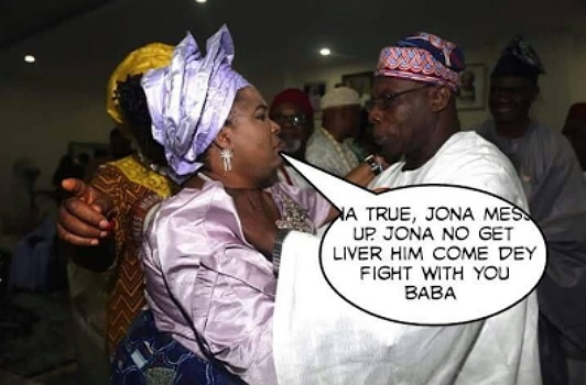 Photos Of The Day: Funny Chat Between Obasanjo & Patience Jonathan At Ebonyi Governor’ Mum’ Burial