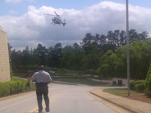 At Cary, we had to wait for a Medivac Helicopter to land near our hotel.  CSpan was there, as well