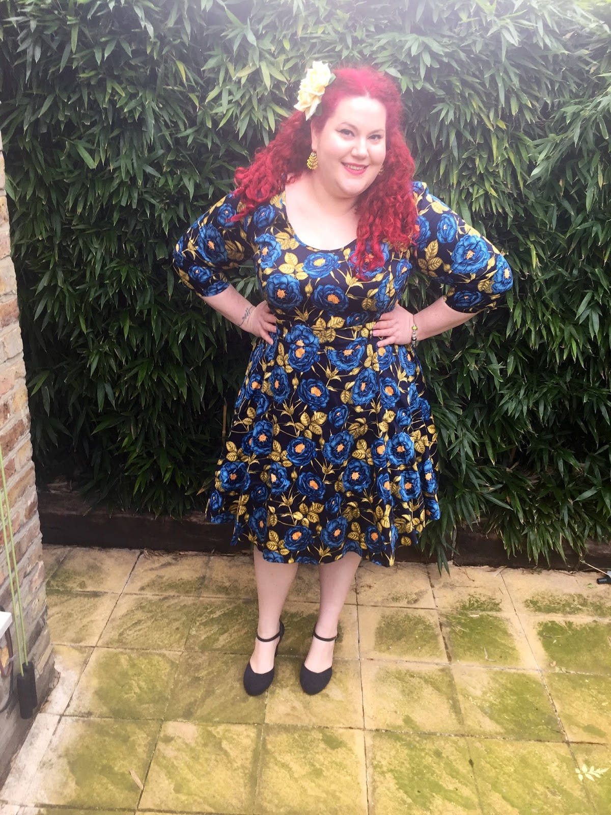 Curves & Curls: An English Rose: Lady Voluptuous Phoebe Dress in Blue ...