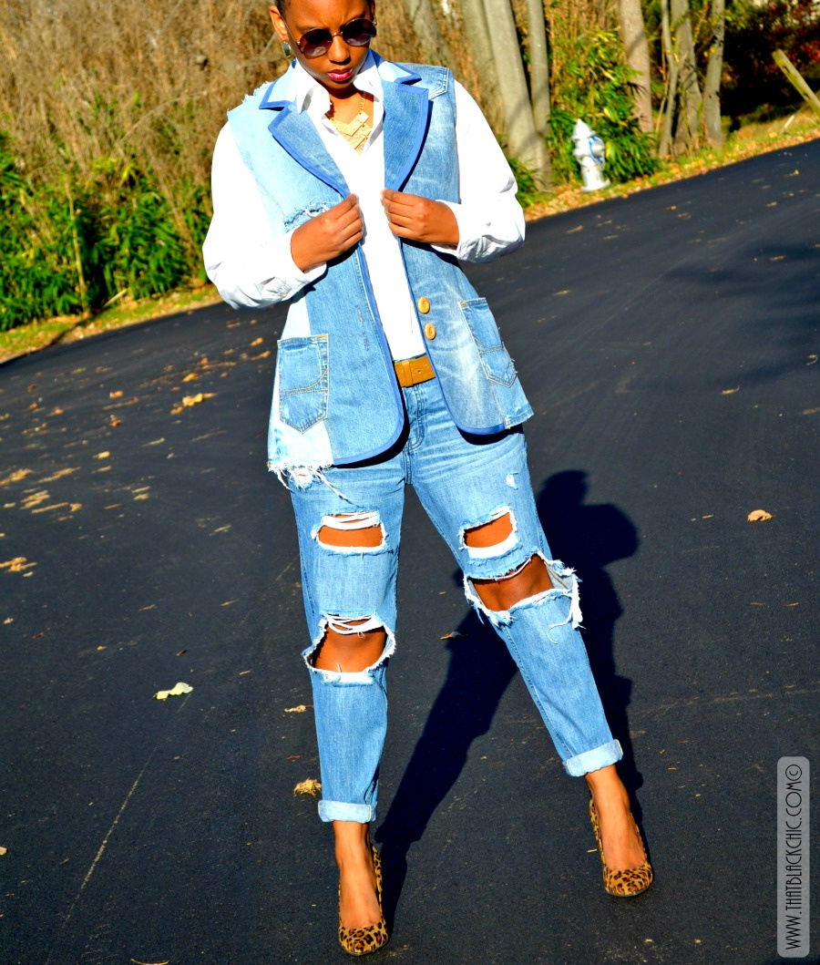 SEW WHAT: The Refashioned Denim Vest in Action [Simplicity 1421] | That ...