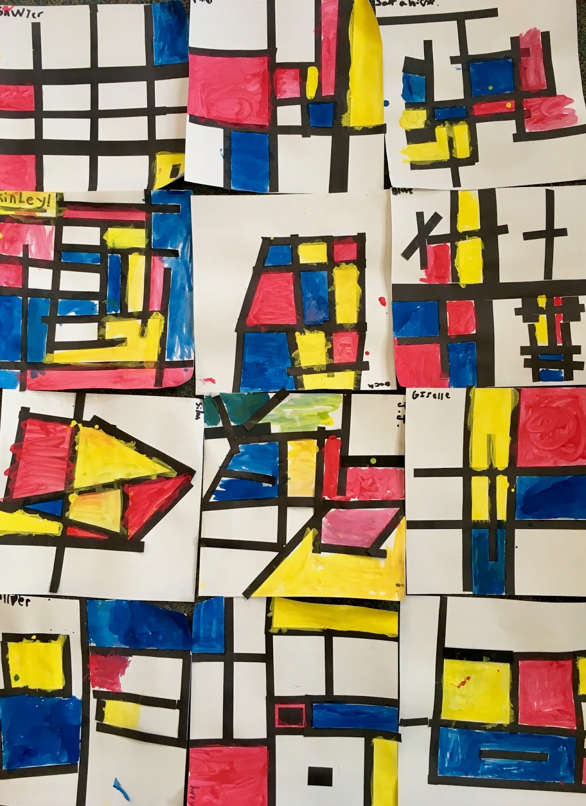 Waitsfield Elementary Art: Mondrian two ways