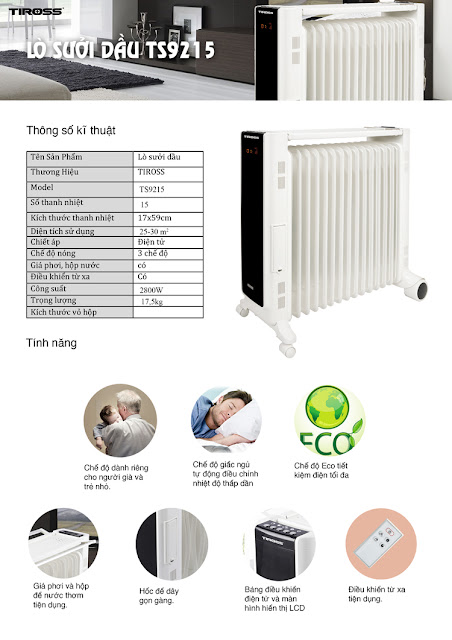 Máy sưởi giá rẻ, lò sưởi dầu, Máy sưởi dầu Tiross chính hãng Máy sưởi giá rẻ, lò sưởi dầu, Máy sưởi dầu Tiross chính hãng