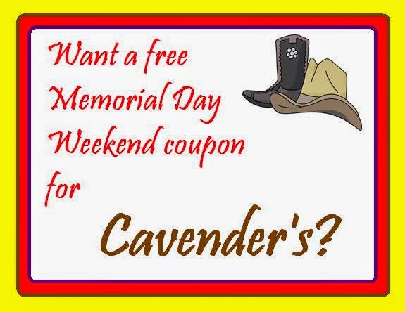 The Mane Point: Want a free Memorial Day coupon for Cavender’s?