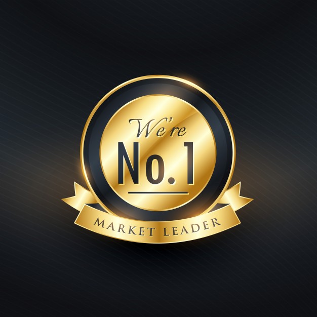 Round gold label with a ribbon Free Vector