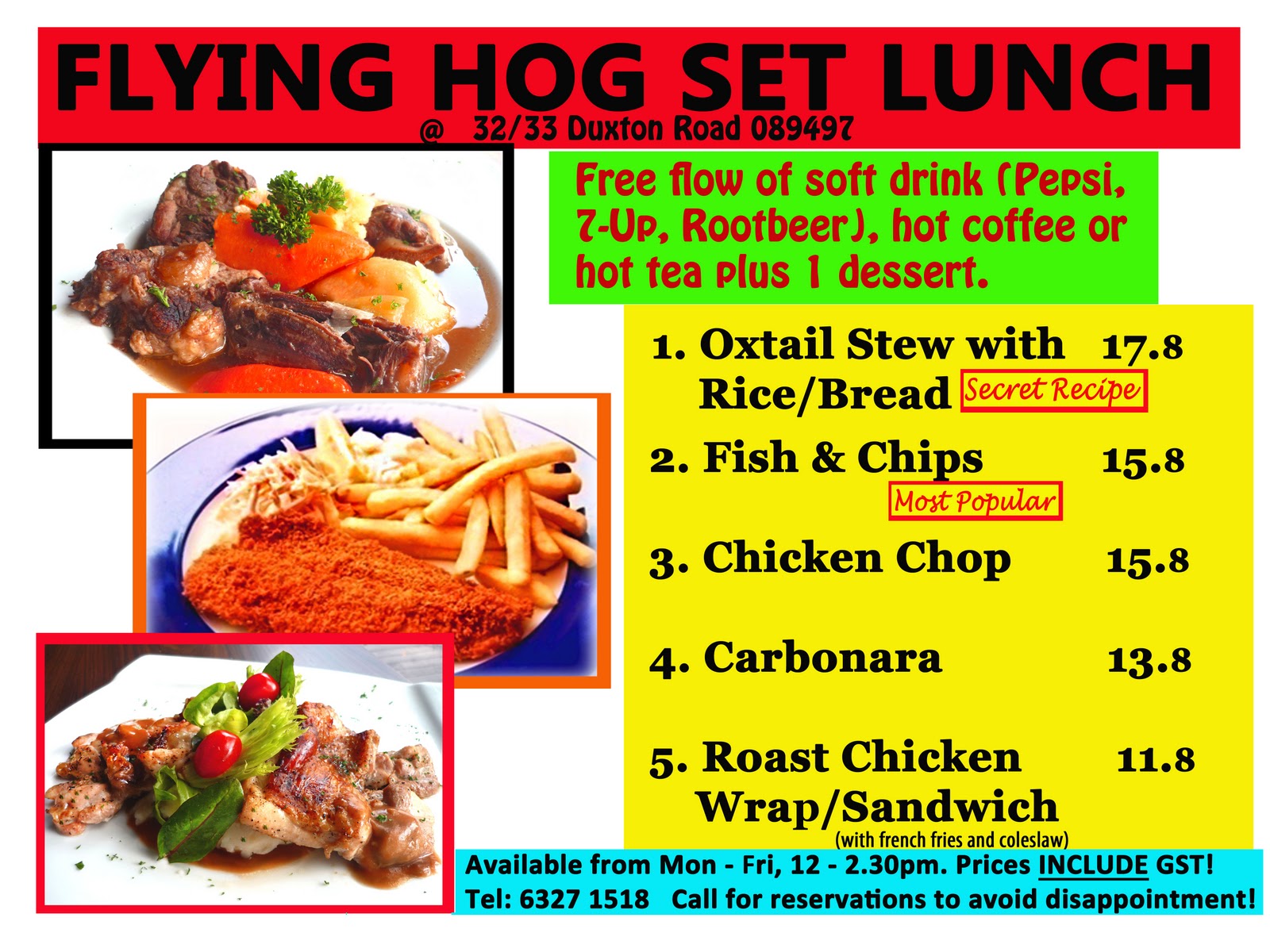 Coming Soon Lah! Flying Hog Cafe & Bar's Set Lunch Menu