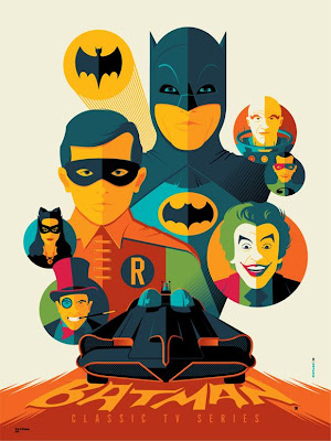 San Diego Comic-Con 2013 Exclusive Batman ’66 Standard Edition Blue Screen Print by Tom Whalen