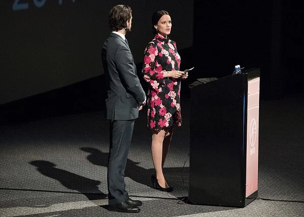 Pregnant Sofia Hellqvist Style. Princess Sofia wore a & Other Stories floral crochet dress at World Anti-Bullying Forum Quality Hotel Friends