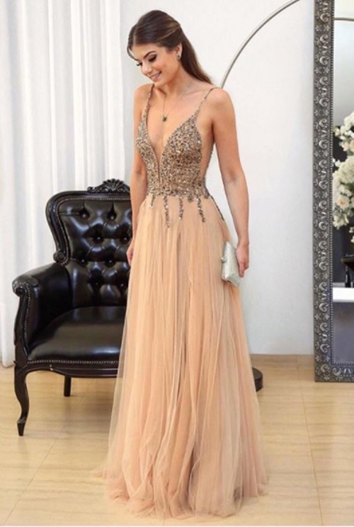 vestido de madrinha rose nude