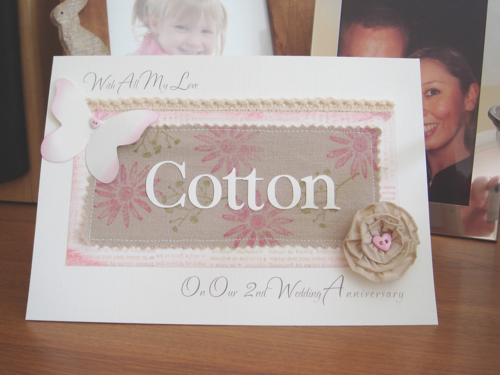 Designs for Occasions Second  Wedding  Anniversary  Card 