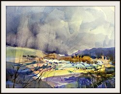 loose watercolor painting roy landscape simmons hill textures watercolors roytheartist securely packaged sent flat mail class air friends