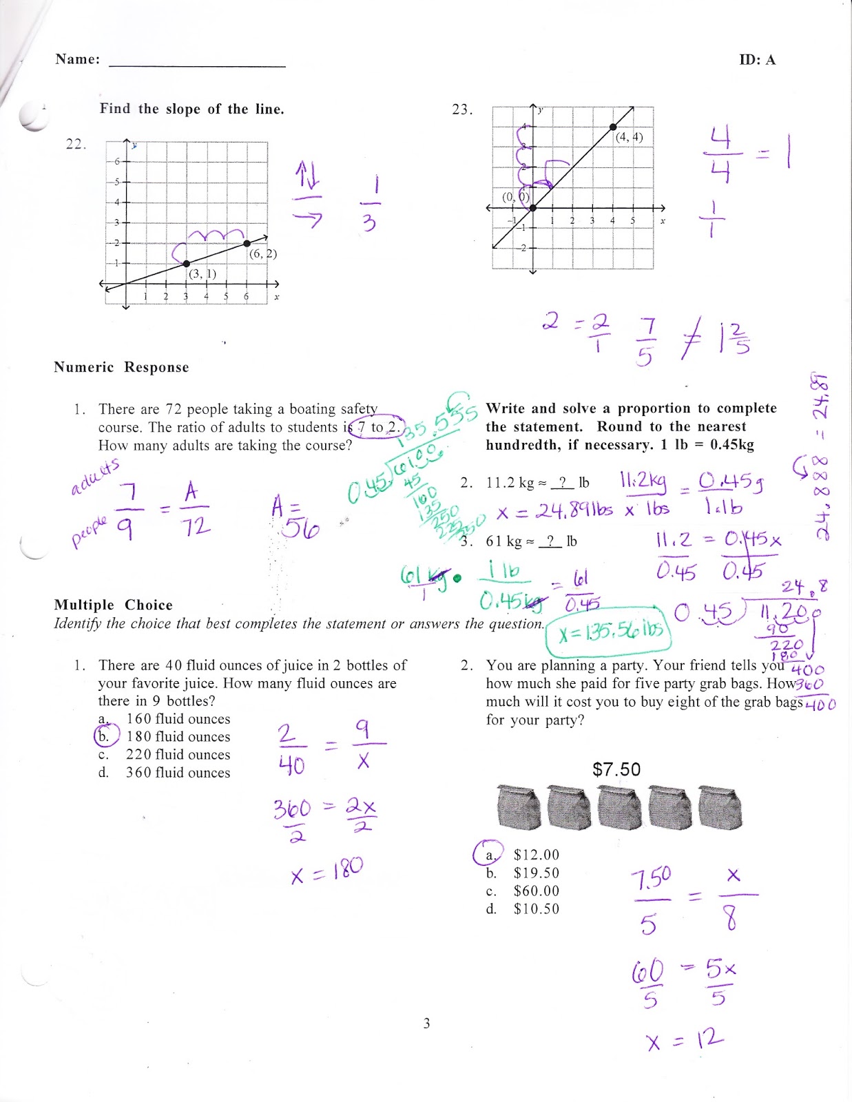 Ms. Jean's Classroom Blog: Math 7 Chapter 5 Practice Test Answers