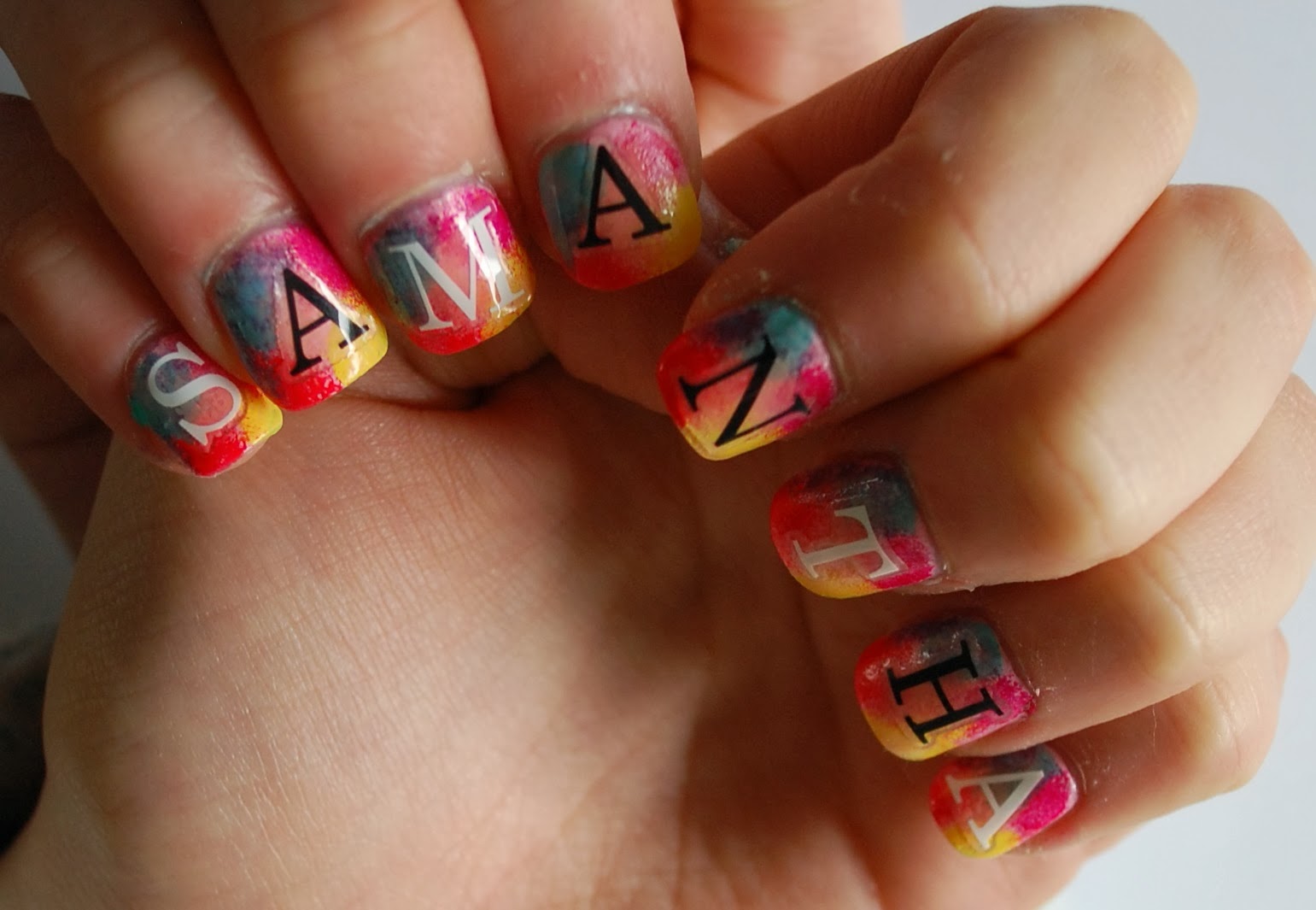 In SAMazement Colourful Name Nails
