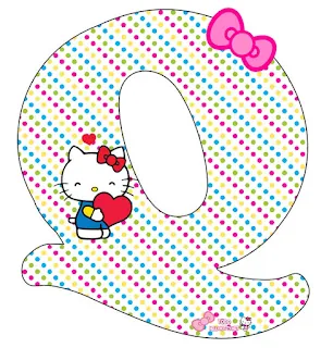 Alfabeto de Hello Kitty con Corazones.