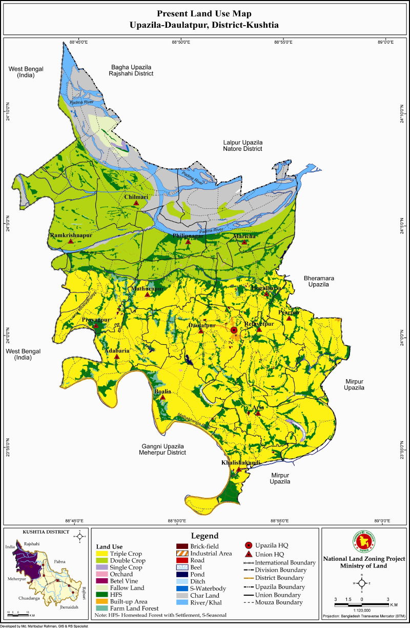 Daulatpur Upazila Mouza Map Kushtia District Bangladesh