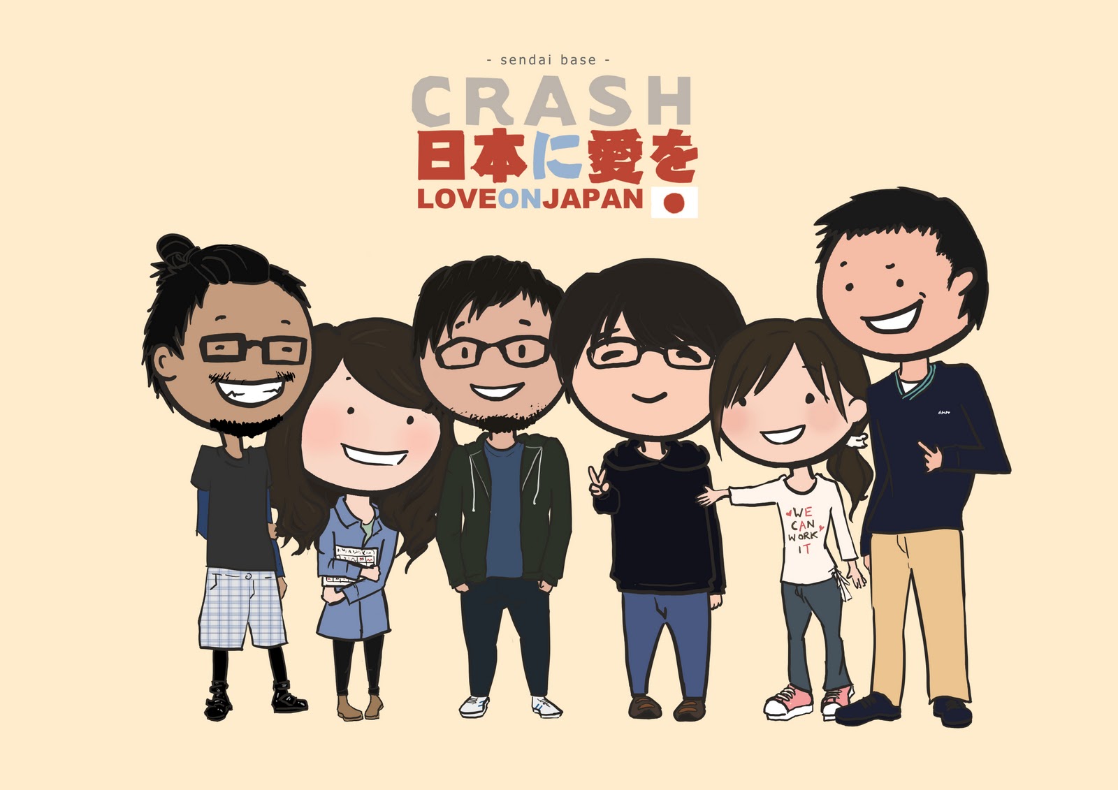 huixian is working;: CRASH Japan -Sendai Base-