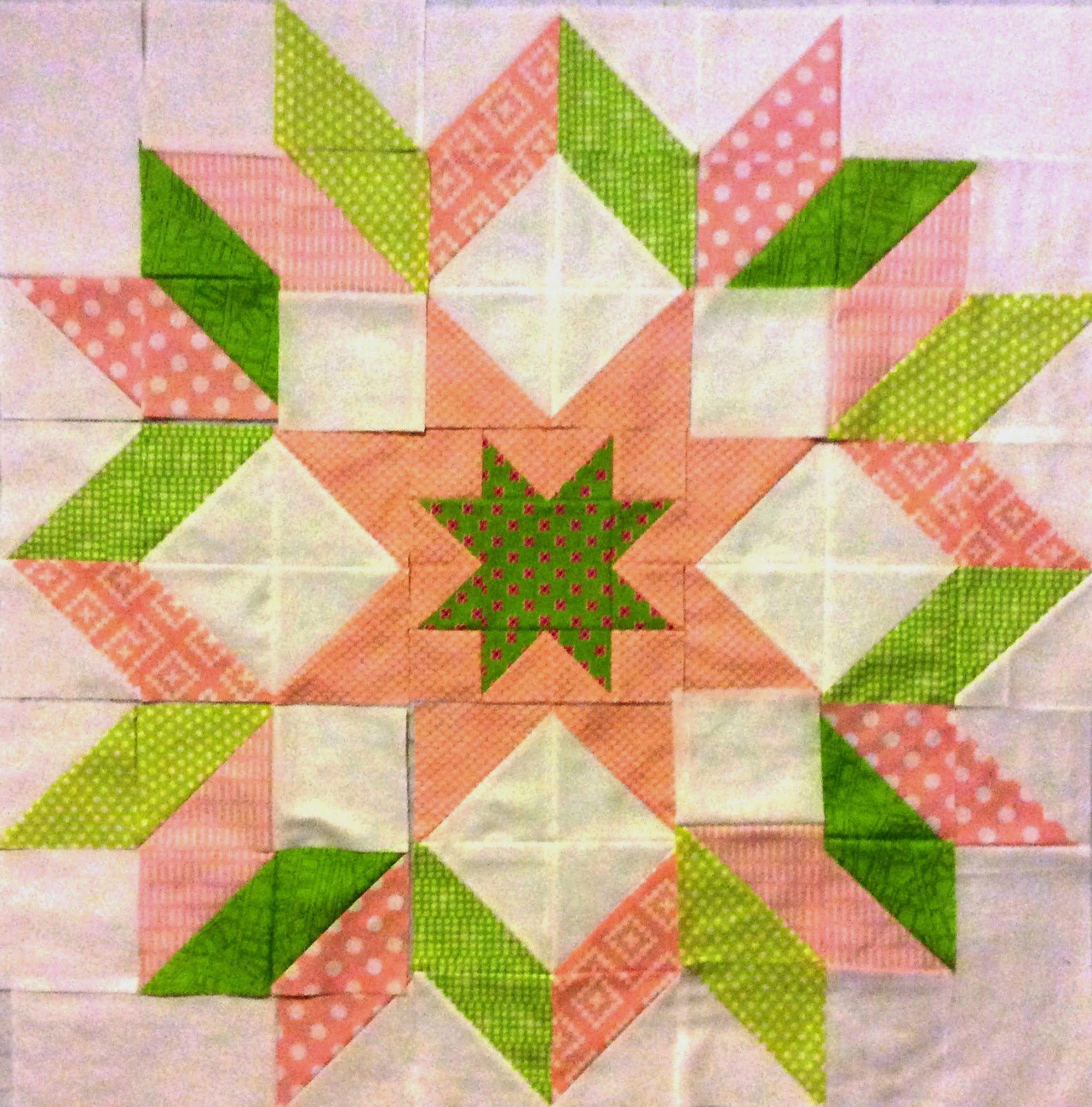 The Starburst Quilt pink and green