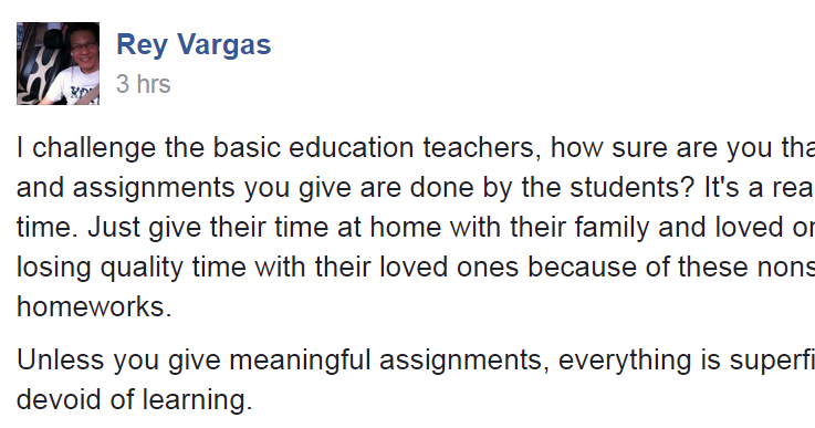 Conclusion of no homework policy picture