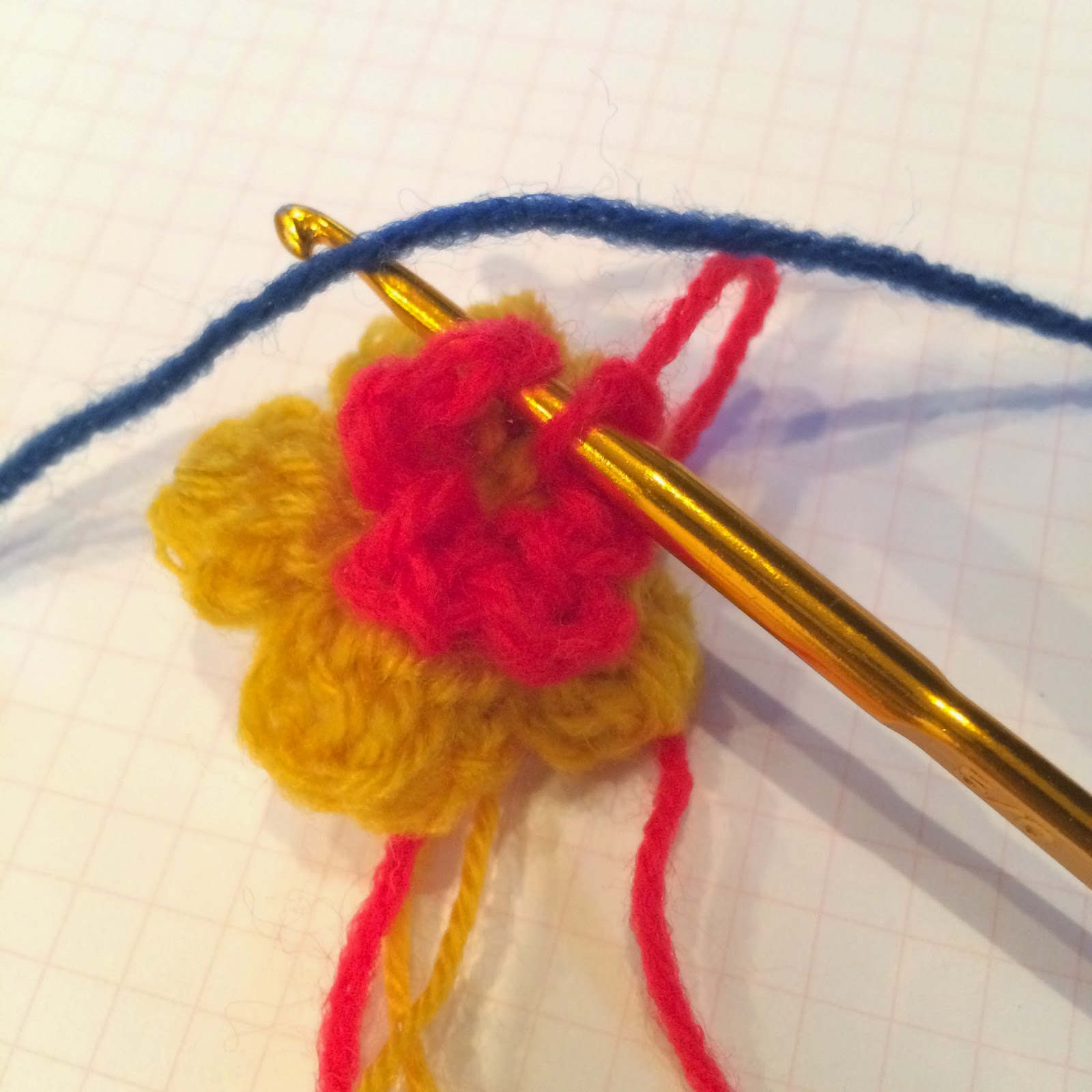 ボタンみたいなお花のモチーフ　編み方