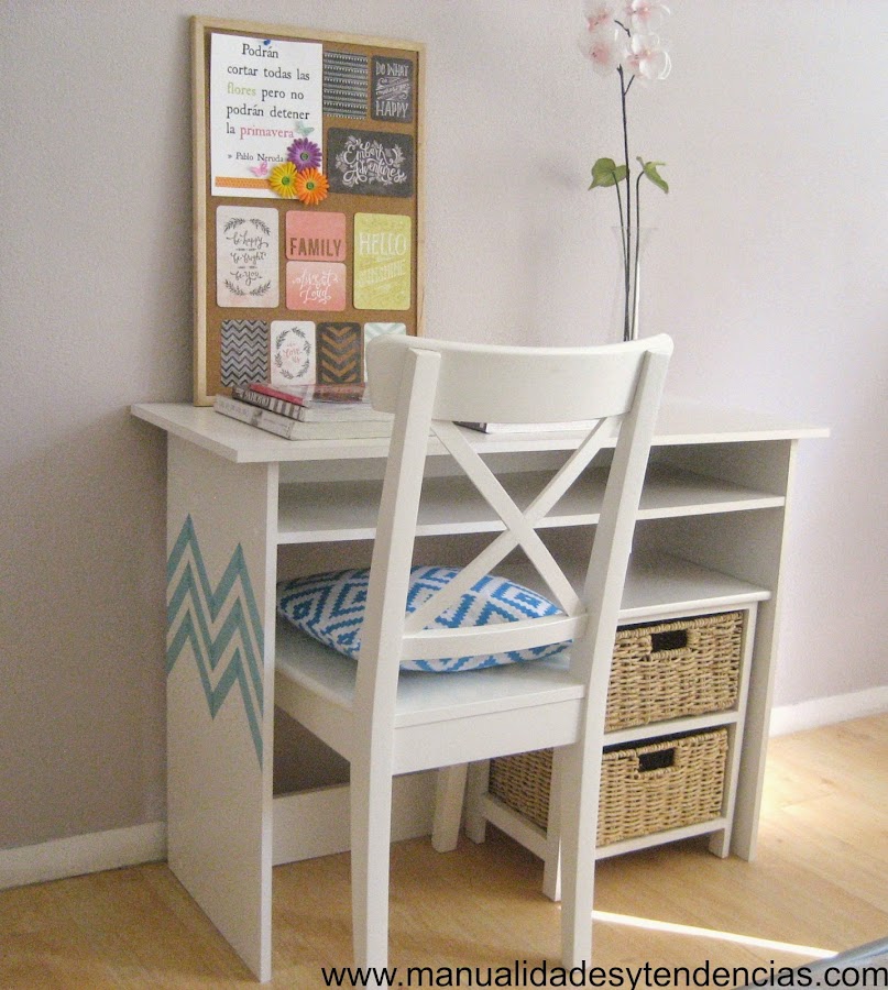 escritorio decorado con washi tape