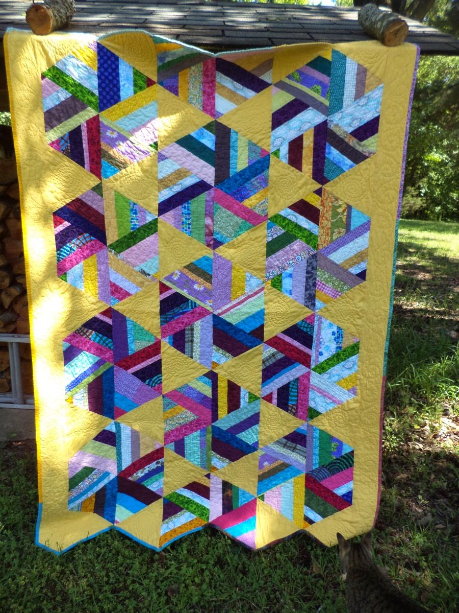 Kat & Cat Quilts String Quilt No. 4, Hexie Pinwheels