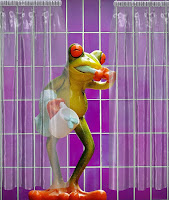 Animated frog in shower