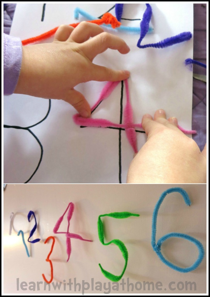 Learn with Play at Home Pipe Cleaner Numbers. Playful Maths