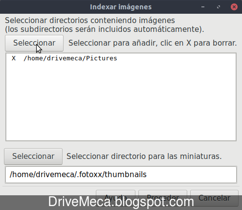 Fotoxx muestra ventana de seleccion de carpeta de imagenes Fotoxx muestra ventana de seleccion de carpeta de imagenes