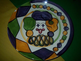 Mardi Topiary Square Platter-11.5x11.5 main image 1