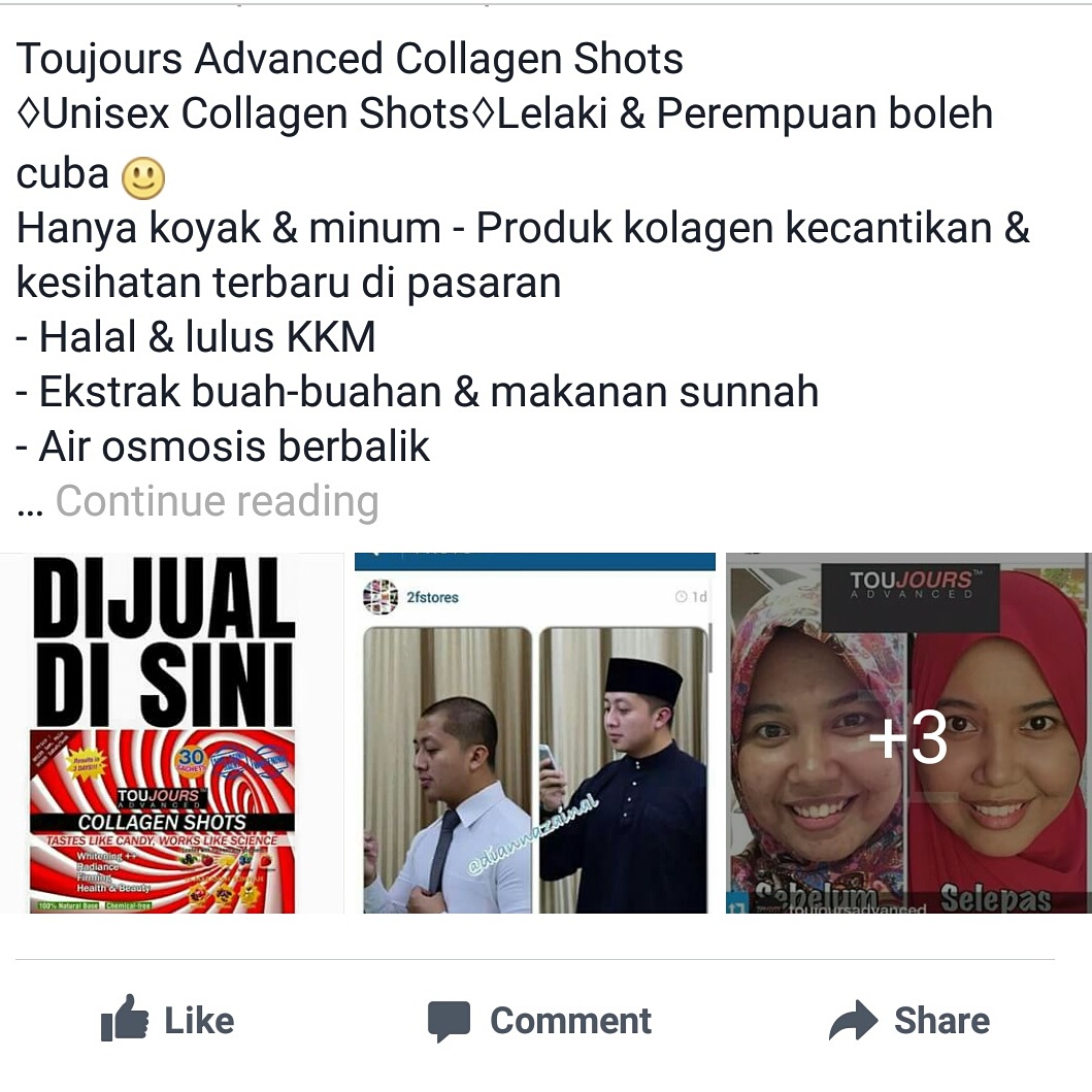 TOUJOURS COLLAGEN SHOTS HARGA PROMOSI 013-3045279