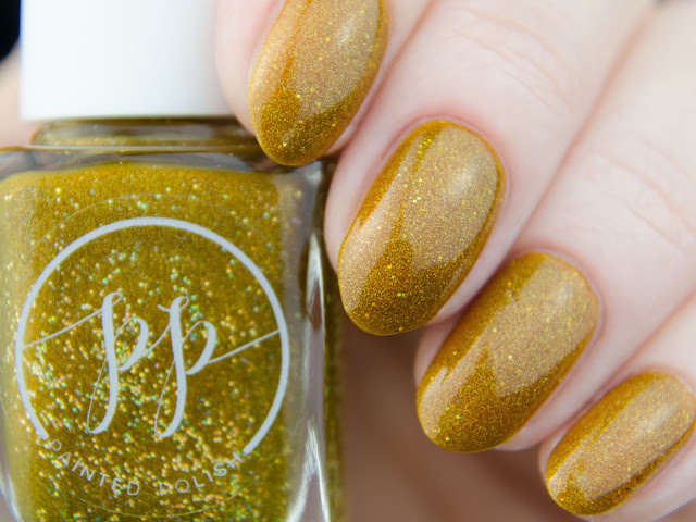 Painted Polish "Mellow Mustard" holo swatch