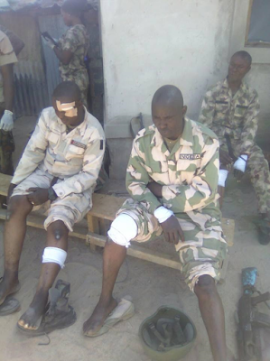 1a2 Photos: 6 soldiers wounded, 30 Boko Haram terrorists killed in failed ambush on convoy in Borno State