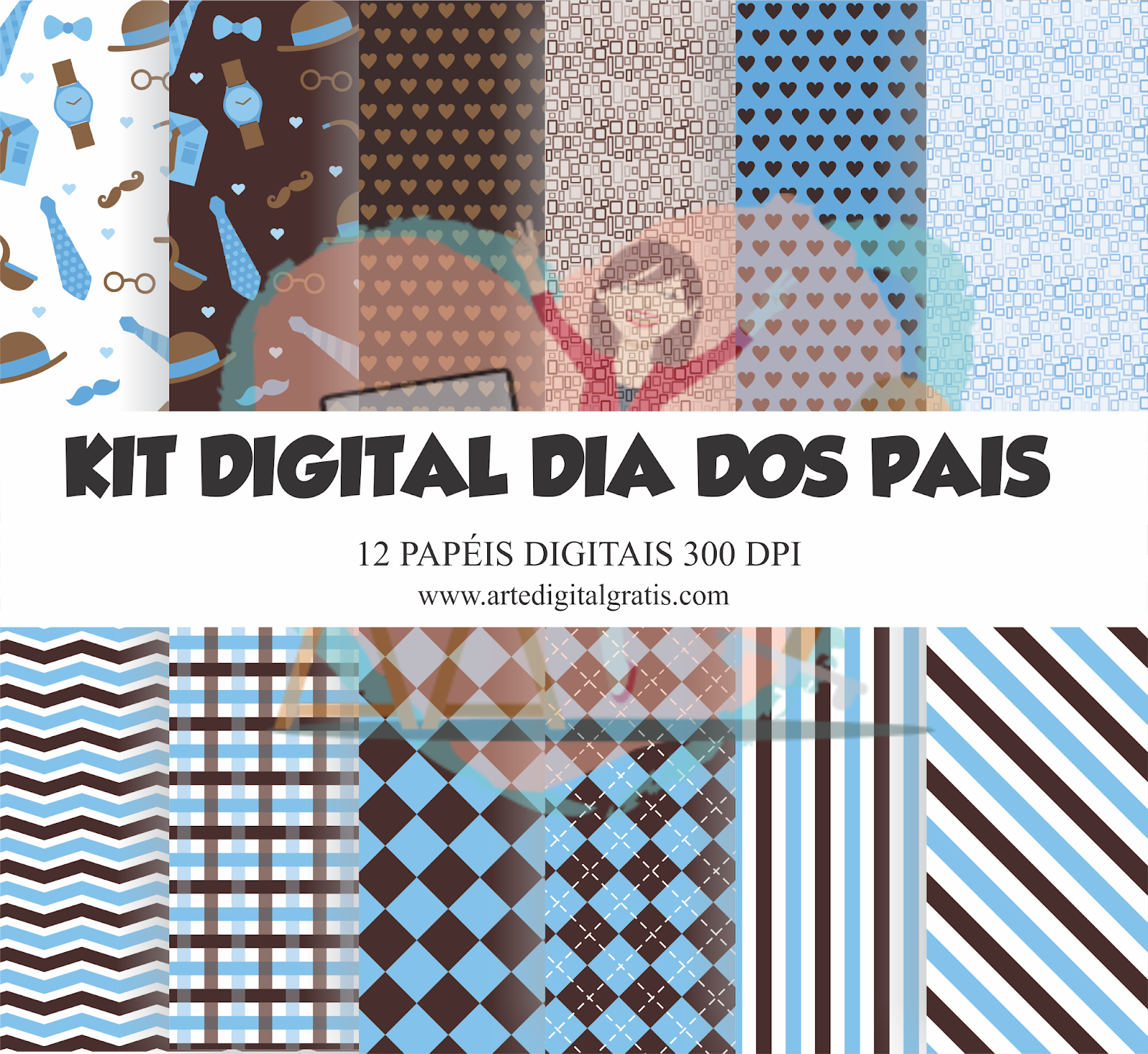 KIT DIGITAL DIA DOS PAIS GRÁTIS - Arte Digital Grátis