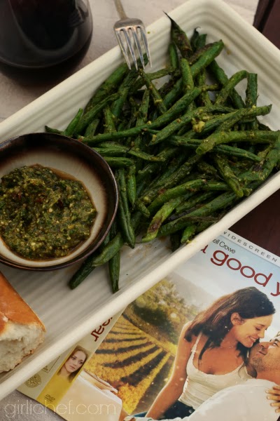 Roasted Green Beans w/ Pistou {food 'n flix: A Good Year} | www.girlichef.com