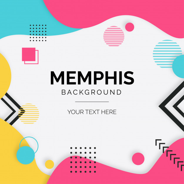 Modern background with memphis elements Free Vector