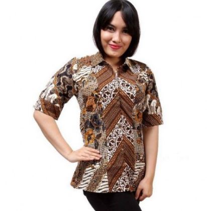 20 Contoh Model Kemeja Batik Wanita  Kombinasi Modern 2020