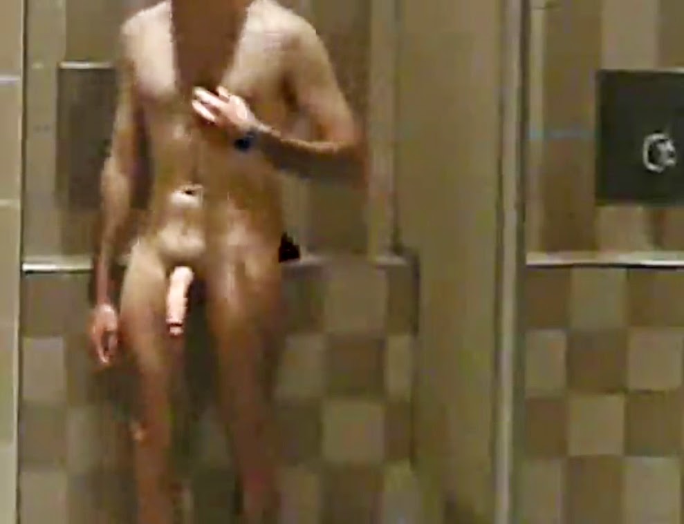Huge Erect Cock In Public - My Own Private Locker Room: Stroking Big Cock in Public Showers