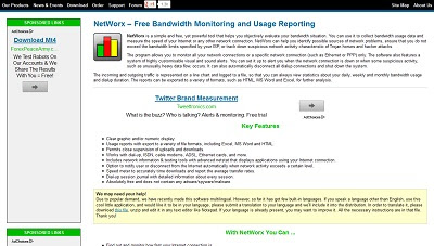 NetWorx, Bandwidth Monitor