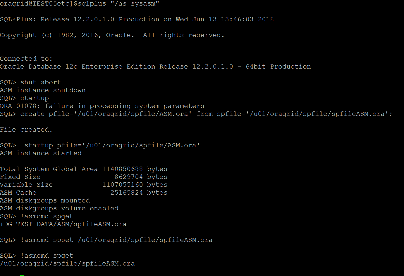 Connecting and Starting Up an Oracle ASM Instance