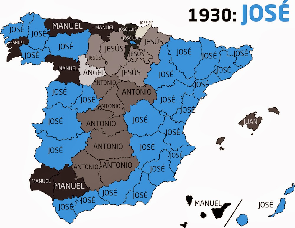 Motear Negociar estante El blog del Marketing : Los nombres más usados en España desde 1920 hasta  2010