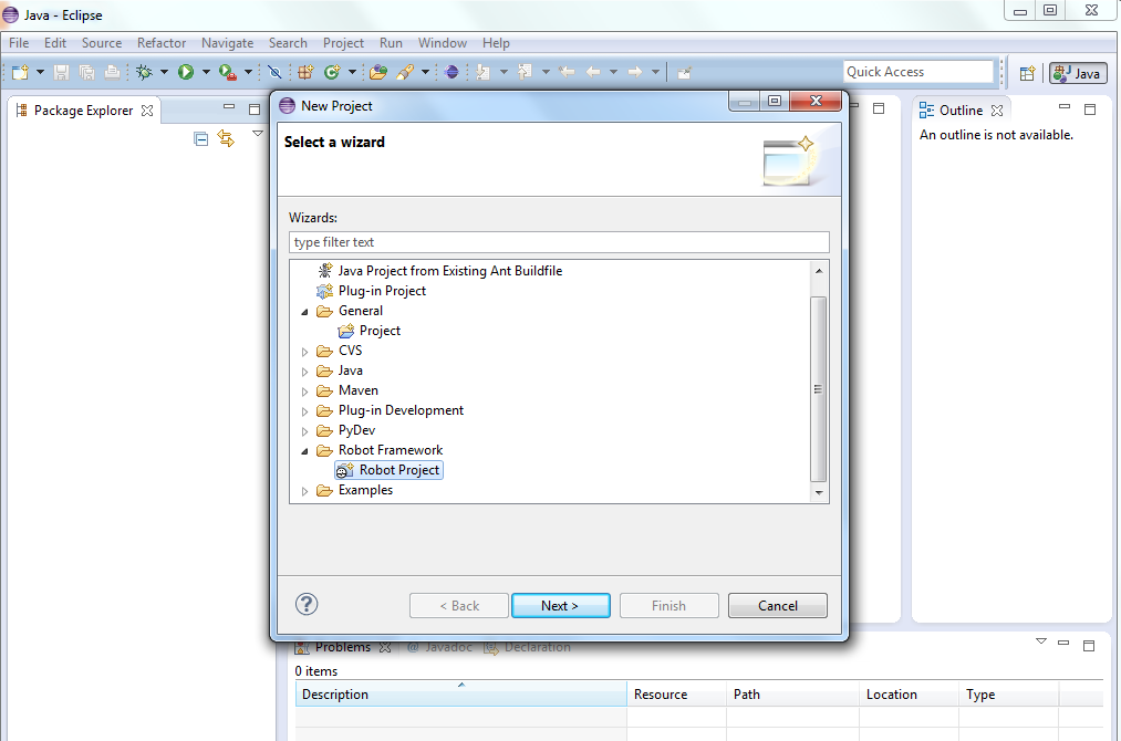 RobotFramework Installing Robot framework in eclipse