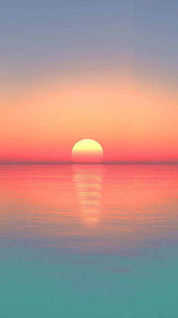 clean sunset in the ocean wallpaper for phone