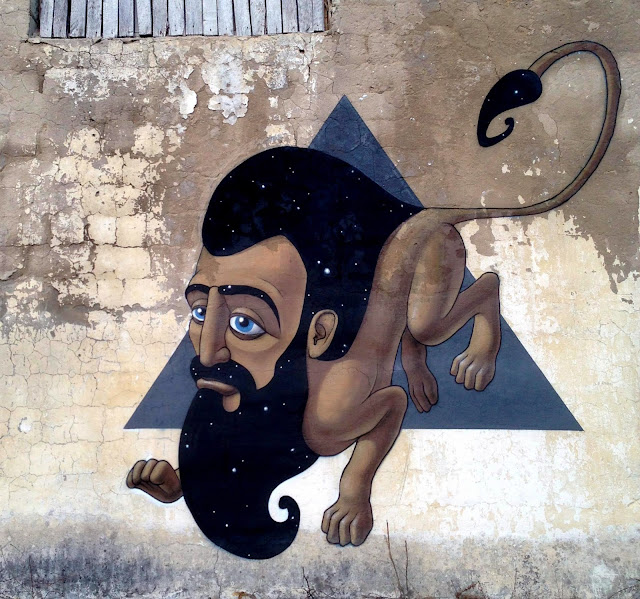 "Lion" New Surreal Street Art Piece by Ukrainian Artist Kislow painted in Sevastopol. 1