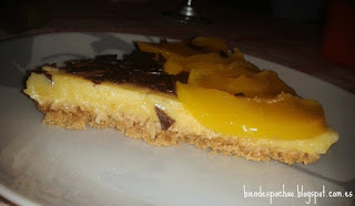Tarta cuajada de melocotón