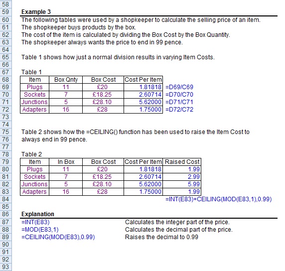Excel Formula Ceiling Formula